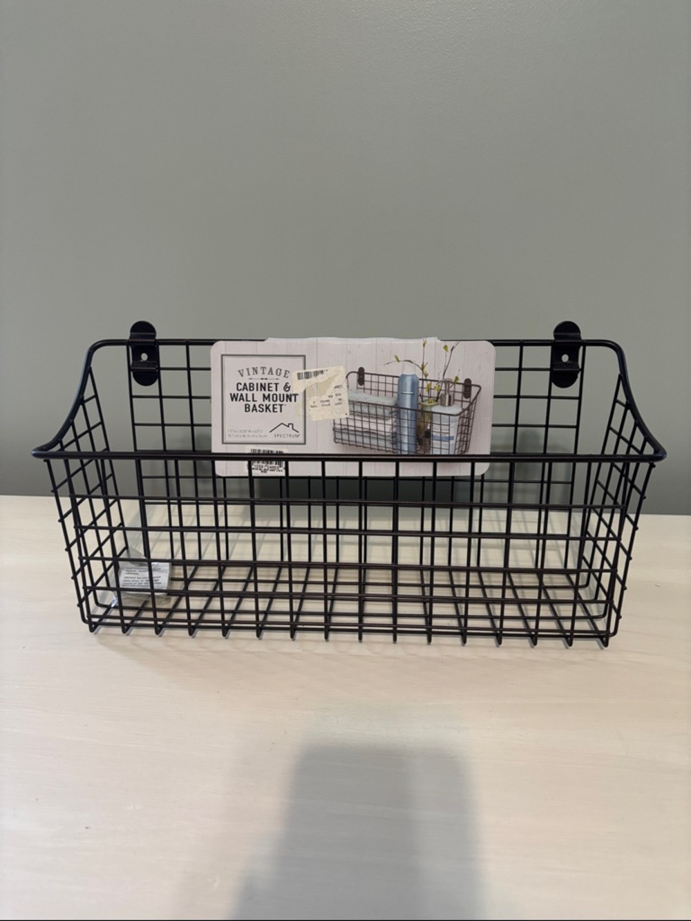 Vintage Cabinet & Wall Mount Basket Bronze Metal New